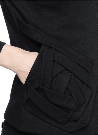 Detail View - Click To Enlarge - ARMANI COLLEZIONI - Rose appliqué ponte knit zip jacket