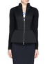 Main View - Click To Enlarge - ARMANI COLLEZIONI - Neoprene panel wool knit jacket