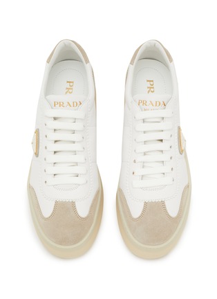 Detail View - Click To Enlarge - PRADA - Downtown Bold Leather Women's Sneakers