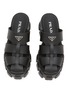 Detail View - Click To Enlarge - PRADA - Monolith Logo Leather Sandals
