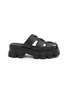 Main View - Click To Enlarge - PRADA - Monolith Logo Leather Sandals
