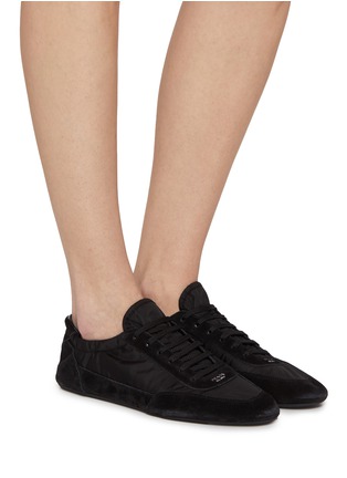 Figure View - Click To Enlarge - PRADA - Collapse Re-Nylon Suede Women's Sneakers