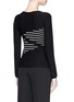 Back View - Click To Enlarge - ARMANI COLLEZIONI - Cutoff stripe intarsia cashmere blend sweater
