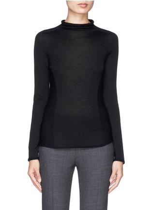 Main View - Click To Enlarge - ARMANI COLLEZIONI - Sheer front wool sweater
