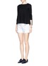 Figure View - Click To Enlarge - ARMANI COLLEZIONI - Side pleat virgin wool sweater