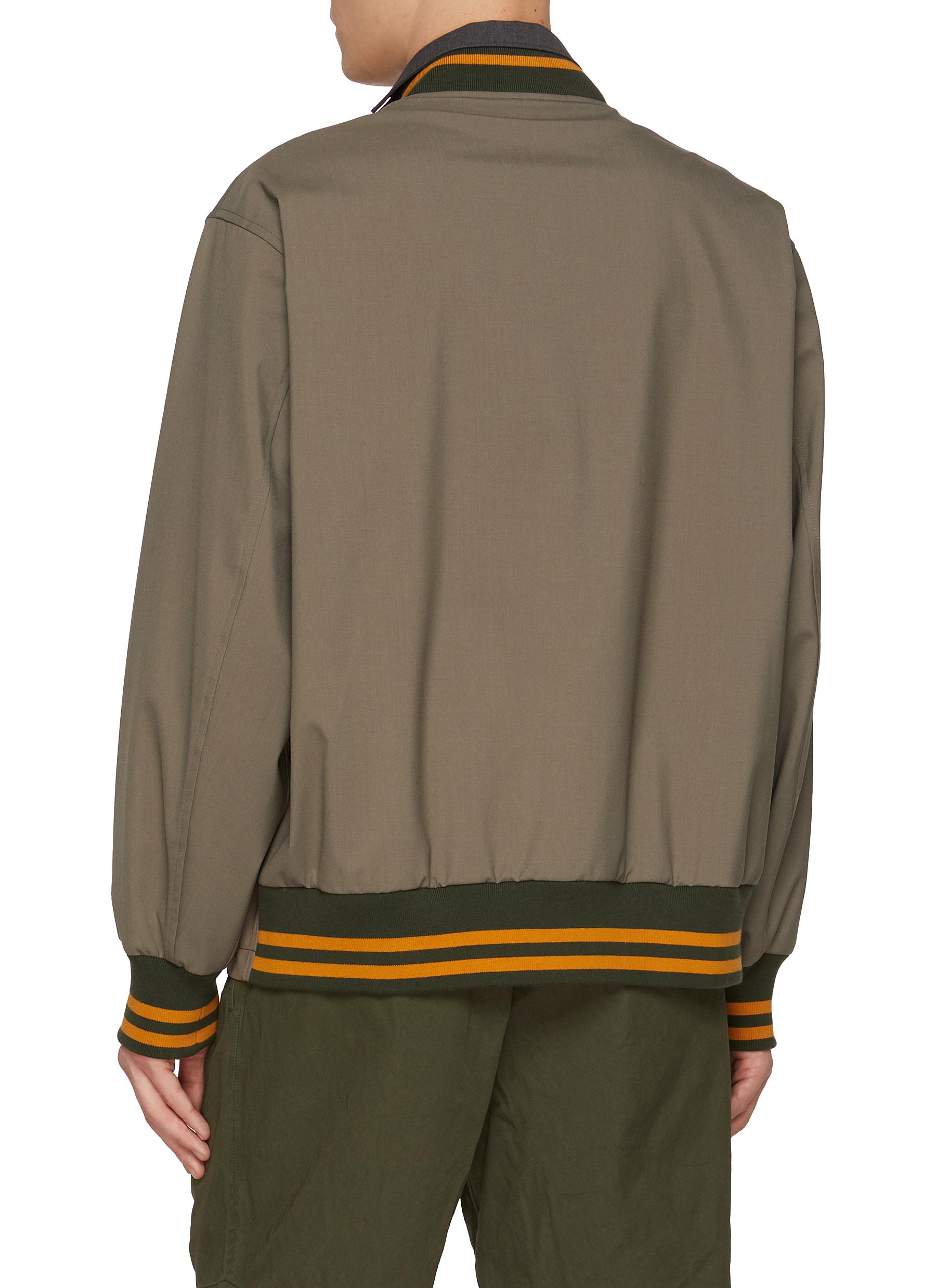 Layered Collar Hybrid Bomber Jacket - Thumbnail 3