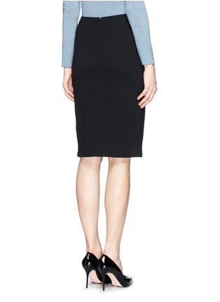 Back View - Click To Enlarge - ARMANI COLLEZIONI - Stretch wool blend knit pencil skirt