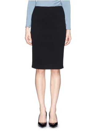 Main View - Click To Enlarge - ARMANI COLLEZIONI - Stretch wool blend knit pencil skirt