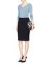 Figure View - Click To Enlarge - ARMANI COLLEZIONI - Stretch wool blend knit pencil skirt