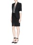 Figure View - Click To Enlarge - ARMANI COLLEZIONI - Cross wrap front cady pencil skirt
