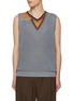 Main View - Click To Enlarge - KOLOR - Double V-neck Weave Vest