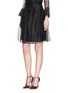 Front View - Click To Enlarge - ARMANI COLLEZIONI - Pleat silk organza A-line skirt