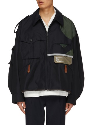 Main View - Click To Enlarge - KOLOR - Pleated Wool Blend Pants