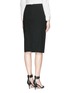 Back View - Click To Enlarge - ARMANI COLLEZIONI - Wool crepe pencil skirt
