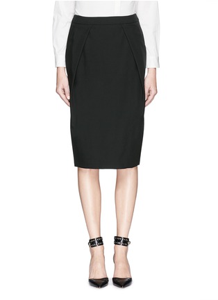 Main View - Click To Enlarge - ARMANI COLLEZIONI - Wool crepe pencil skirt
