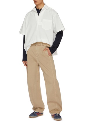 Figure View - Click To Enlarge - KOLOR - Cotton Blend Pocket Pullover Shirt