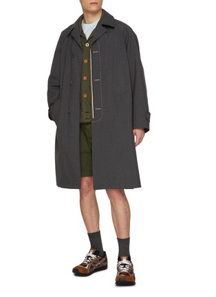 Figure View - Click To Enlarge - KOLOR - Stitched and Striped Placket Coat