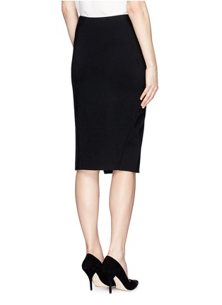 Back View - Click To Enlarge - ARMANI COLLEZIONI - Mock wrap front pencil skirt
