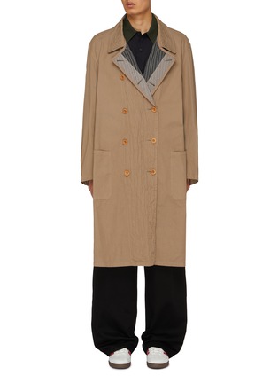 Main View - Click To Enlarge - KOLOR - Multi-Colour Lapel Double Breasted Cotton Coat