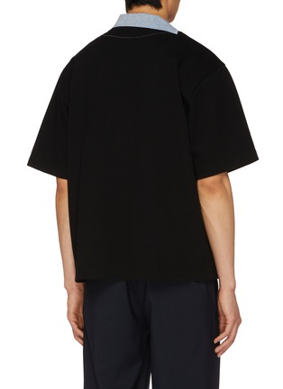 Back View - Click To Enlarge - KOLOR - Hybrid Open Collar Logo Polo Shirt