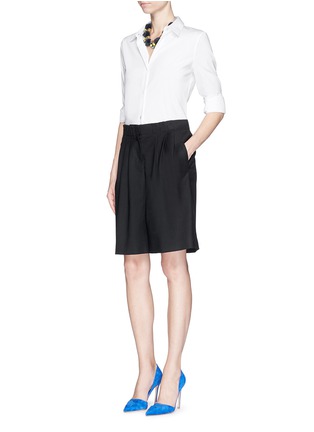 Figure View - Click To Enlarge - ARMANI COLLEZIONI - Pleat wool shorts