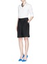 Figure View - Click To Enlarge - ARMANI COLLEZIONI - Pleat wool shorts