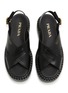 Detail View - Click To Enlarge - PRADA - Double Chocolate Leather Flatform Sandals
