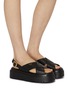 Figure View - Click To Enlarge - PRADA - Double Chocolate Leather Flatform Sandals