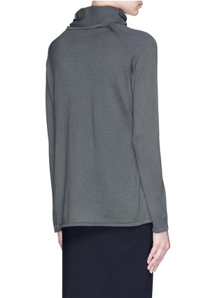 Back View - Click To Enlarge - ARMANI COLLEZIONI - Mock wrap silk front turtleneck top