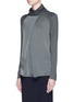 Front View - Click To Enlarge - ARMANI COLLEZIONI - Mock wrap silk front turtleneck top