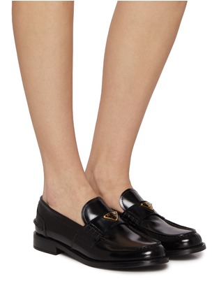 Figure View - Click To Enlarge - PRADA - Mocassin Leather Loafers