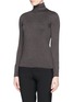 Front View - Click To Enlarge - ARMANI COLLEZIONI - Turtleneck jersey top
