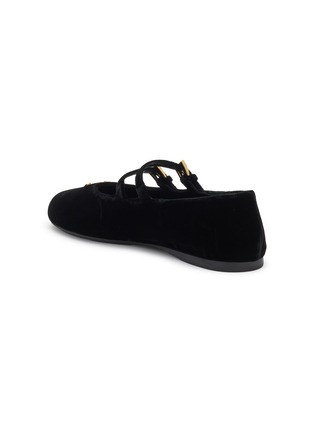  - PRADA - Double Strap Velvet Mary Jane Flats