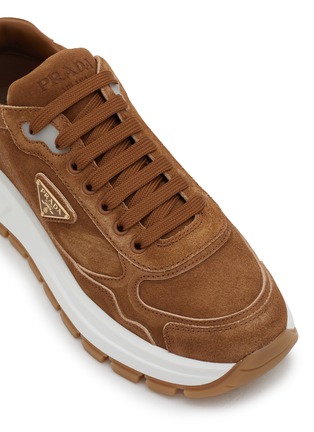 Detail View - Click To Enlarge - PRADA - Prax One Suede Women's Sneakers