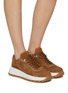 Figure View - Click To Enlarge - PRADA - Prax One Suede Women's Sneakers