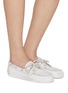 Figure View - Click To Enlarge - MIU MIU - Leather Boat Shoes