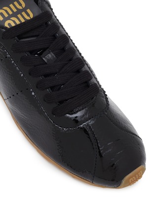 Detail View - Click To Enlarge - MIU MIU - Flat Patent Leather Women's Sneakers