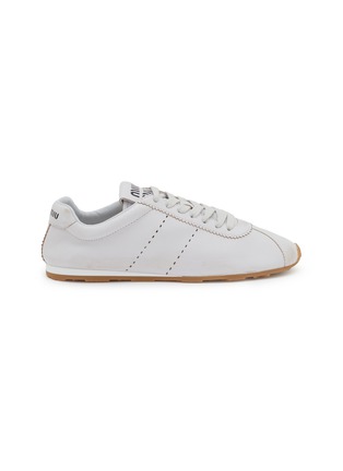 Main View - Click To Enlarge - MIU MIU - Flat Leather Women's Sneakers