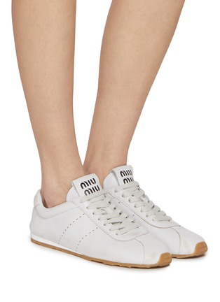 Figure View - Click To Enlarge - MIU MIU - Flat Leather Women's Sneakers