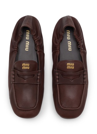 Detail View - Click To Enlarge - MIU MIU - Elastic Leather Loafers