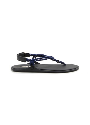 Main View - Click To Enlarge - MIU MIU - Velcro Braided Rope Sandals