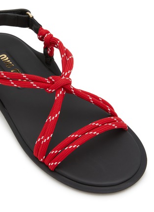 Detail View - Click To Enlarge - MIU MIU - Velcro Braided Rope Sandals