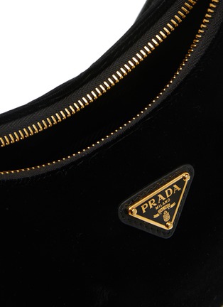 Detail View - Click To Enlarge - PRADA - Re-edition 1995 Mini Chaîne Patent Velvet Shoulder Bag