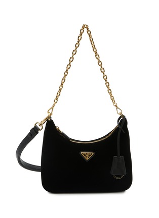 Main View - Click To Enlarge - PRADA - Re-edition 1995 Mini Chaîne Patent Velvet Shoulder Bag