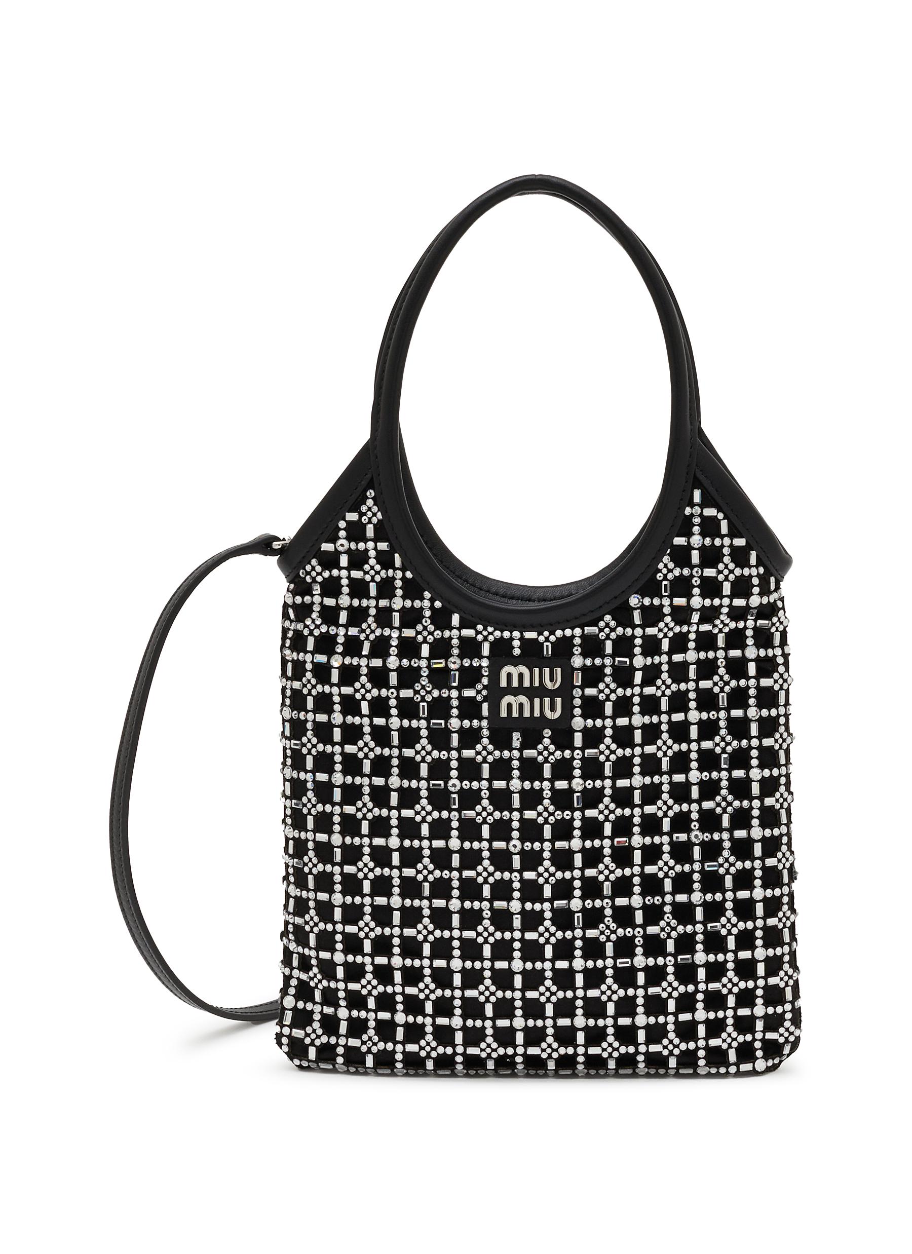 MIU MIU | Ivy Crystalised Net Leather Tote Bag | Women