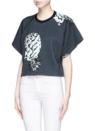 Front View - Click To Enlarge - MSGM - Pineapple print cropped sweatshirt