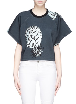Main View - Click To Enlarge - MSGM - Pineapple print cropped sweatshirt