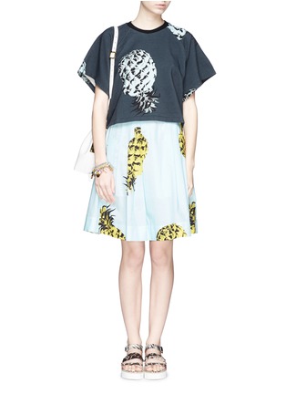 Figure View - Click To Enlarge - MSGM - Pineapple print cropped sweatshirt