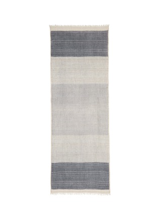 Main View - Click To Enlarge - PASHMA - Houndstooth stripe silk-linen-cashmere scarf
