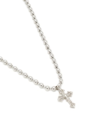 Detail View - Click To Enlarge - EMANUELE BICOCCHI - Sterling Silver Beaded Chain Small Cross Necklace